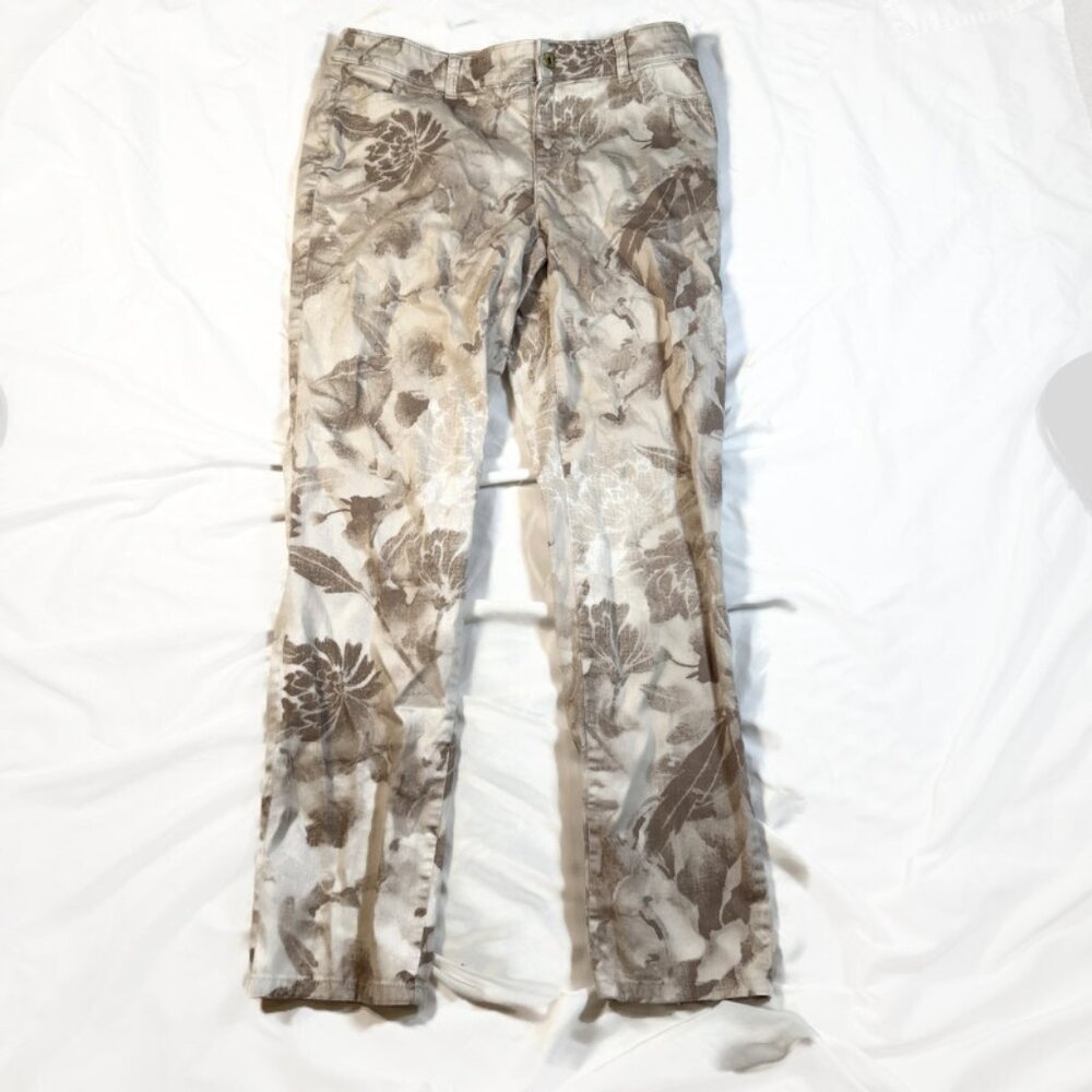 Chico's Womens Pants Size O Multicolor Floral Print Full length Classic Casual